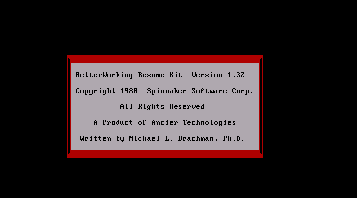 Better Working Resume Kit 1.32 - Splash
